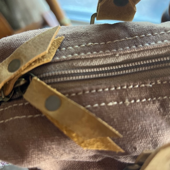 New Crossbody Hippie Patchwork Old Work Cloth, Leather Cowhide Canvas Bag - Picture 8 of 9